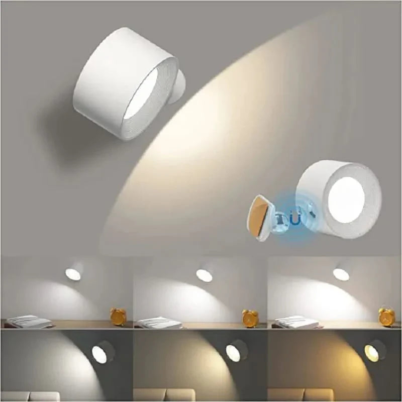 360° Wall Lamp – Wireless, USB rechargeable & 3 brightness levels for flexible lighting