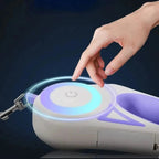 Automatic dog lead with LED light, USB rechargeable battery & 3m length for safe walks