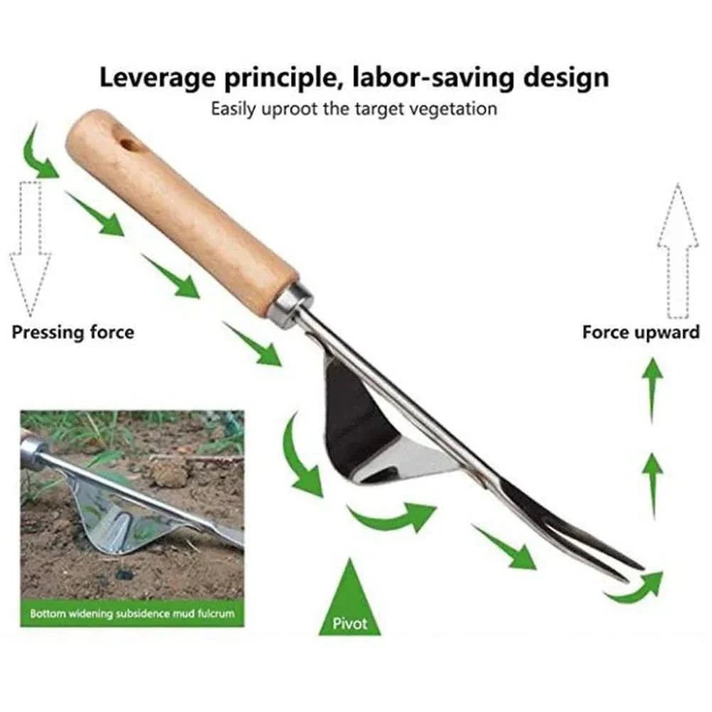 Precise weed remover with ergonomic handle for easy use