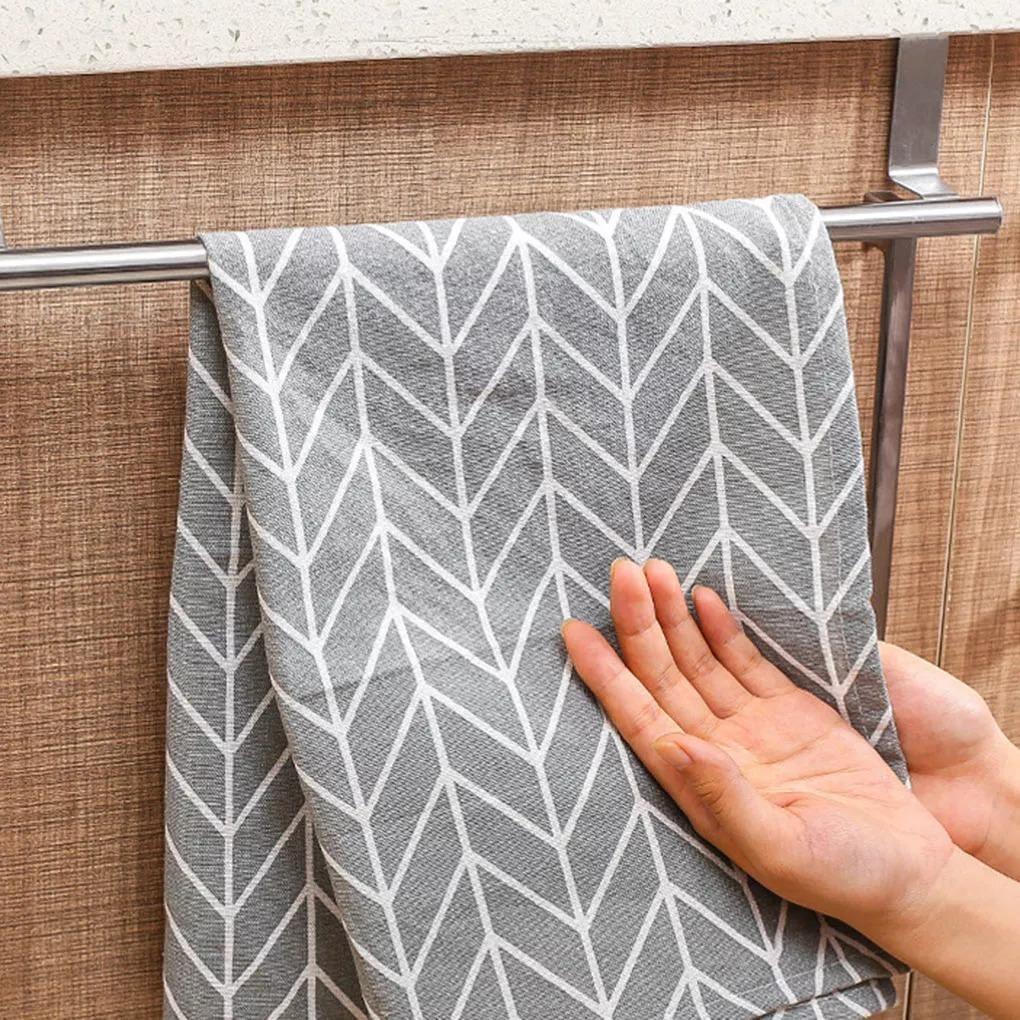 Towel holder made of stainless steel for cabinet doors