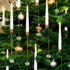 LED Christmas tree candles with crystal ball – Realistic flame effect