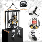 Halloween Decoration – Movable Prisoner in Cage with Sound and Motion Sensor
