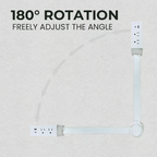 Power Outlet Extender | USB-A & USB-C Charging Hub | Dual AC Outlets | 70cm Flexible Arm