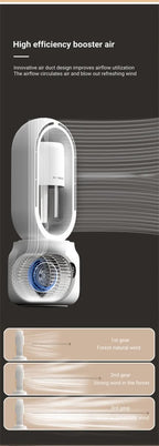 Portable fan without blades with humidifier and night light for refreshing comfort