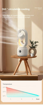 Portable fan without blades with humidifier and night light for refreshing comfort