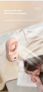 Portable fan without blades with humidifier and night light for refreshing comfort