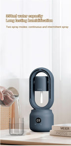 Portable fan without blades with humidifier and night light for refreshing comfort