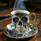 Gothic Skull Decorative Mug Noctura – Artistic Hand-Painted Skull Decoration