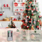 LED Christmas tree candles with crystal ball – Realistic flame effect