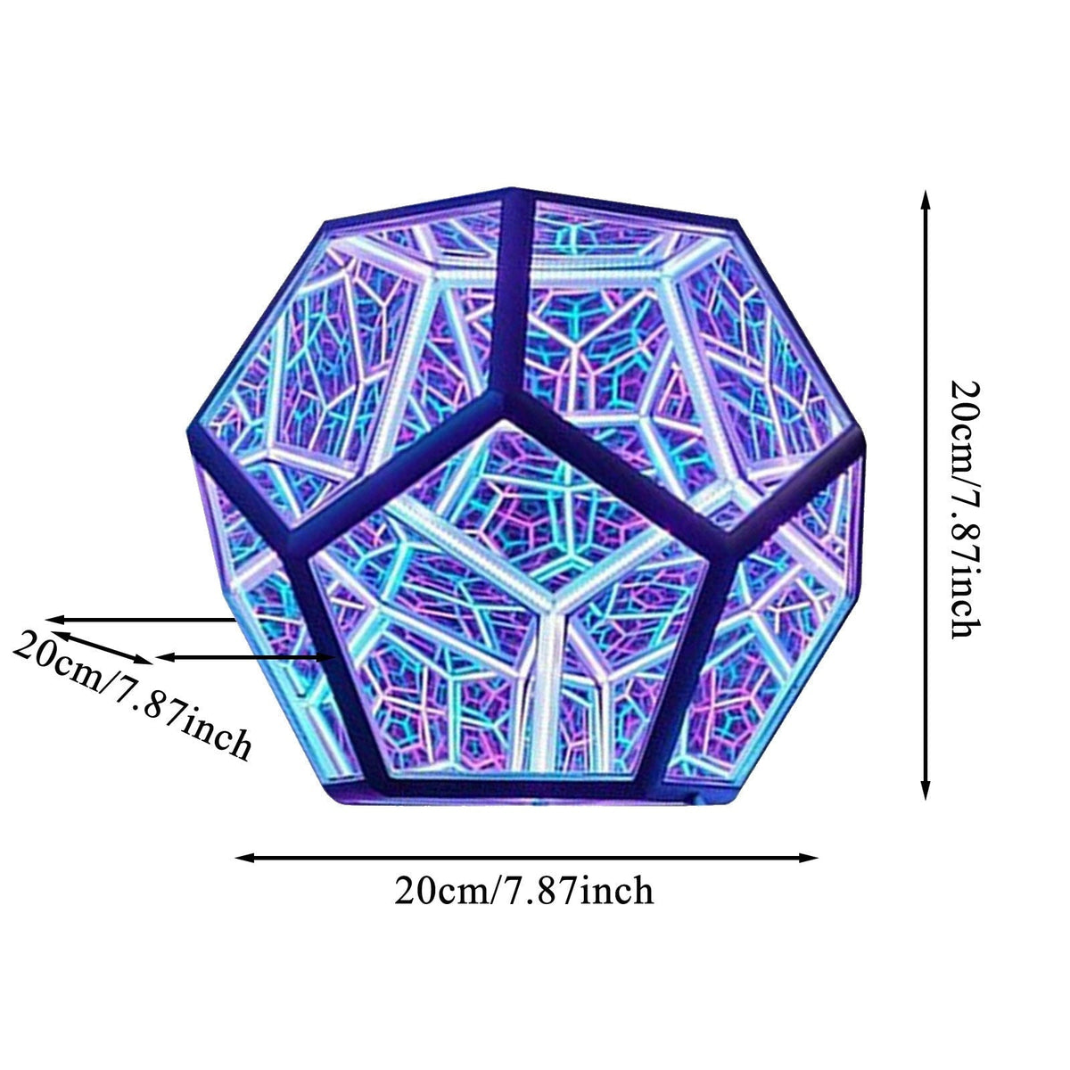 Infinite Dodecahedron Color Art Light