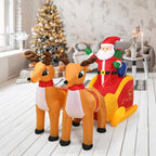 Inflatable Santa Claus Christmas Decor - Inflatable Santa on Sleigh with Reindeer Holiday Decoration