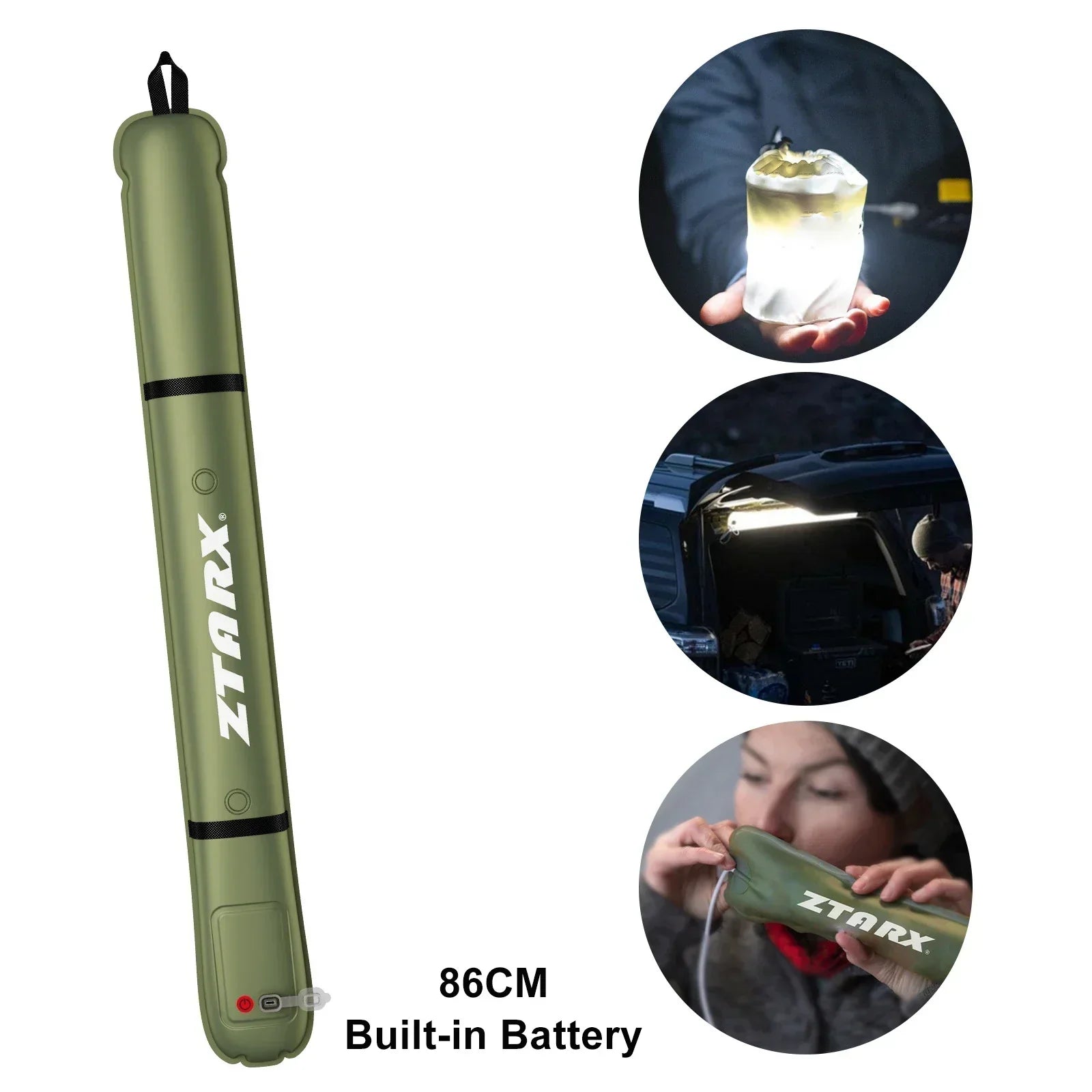 Inflatable Solar LED Tube Light - LumiGlow Pro