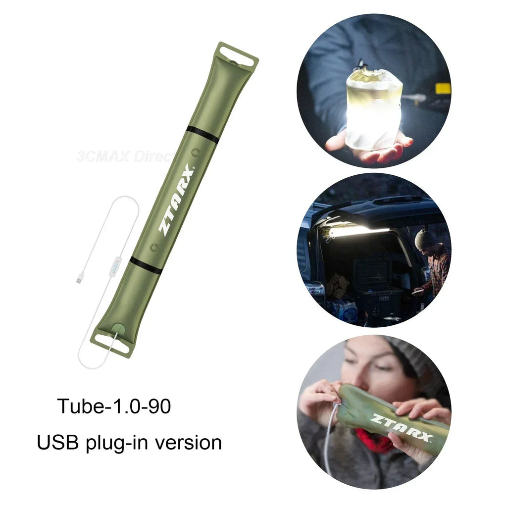 Inflatable Solar LED Tube Light - LumiGlow Pro