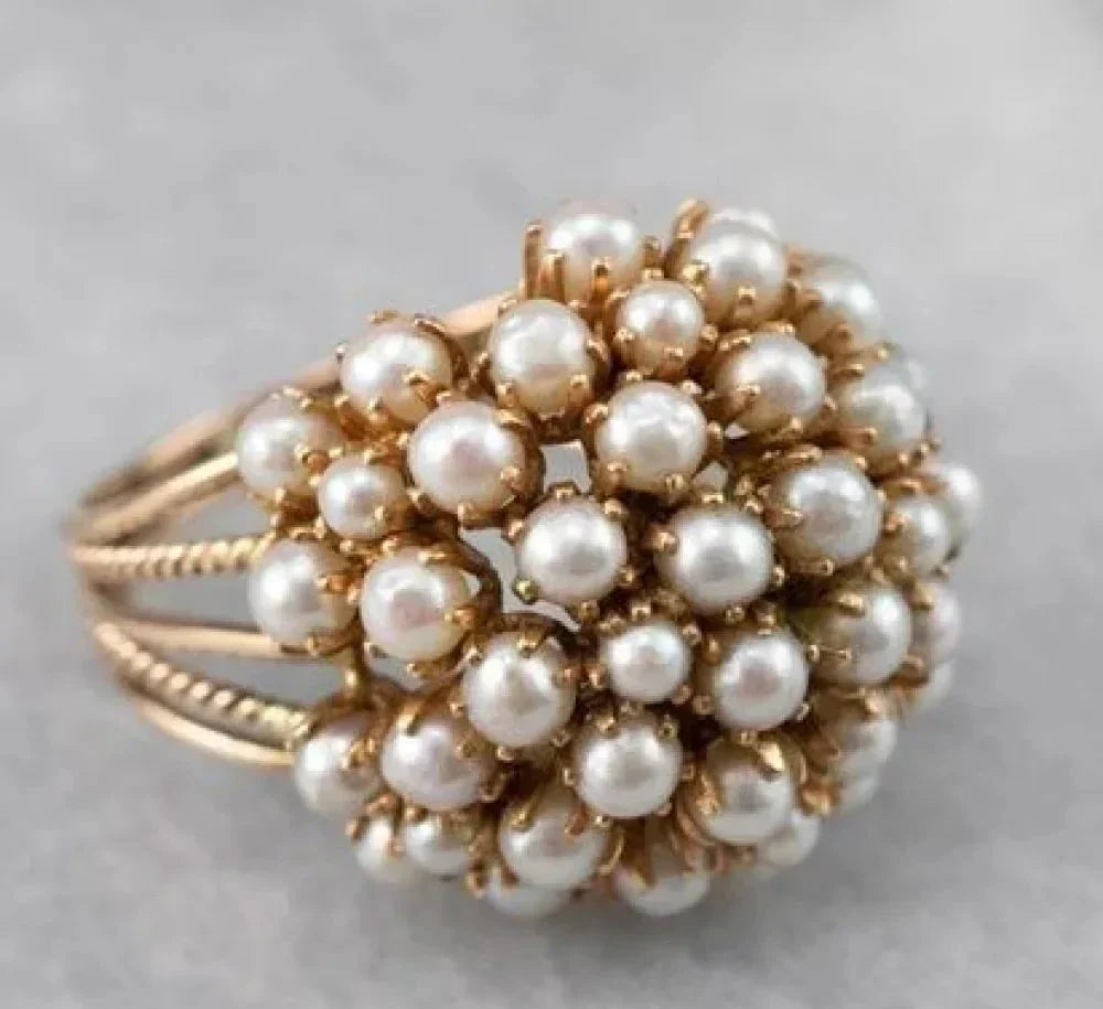 Inlaid Pearl Ring