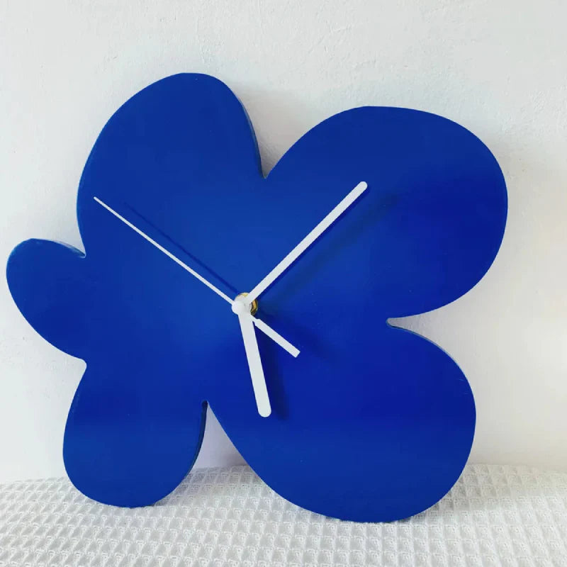 Small Blue Geometric Wall Clock