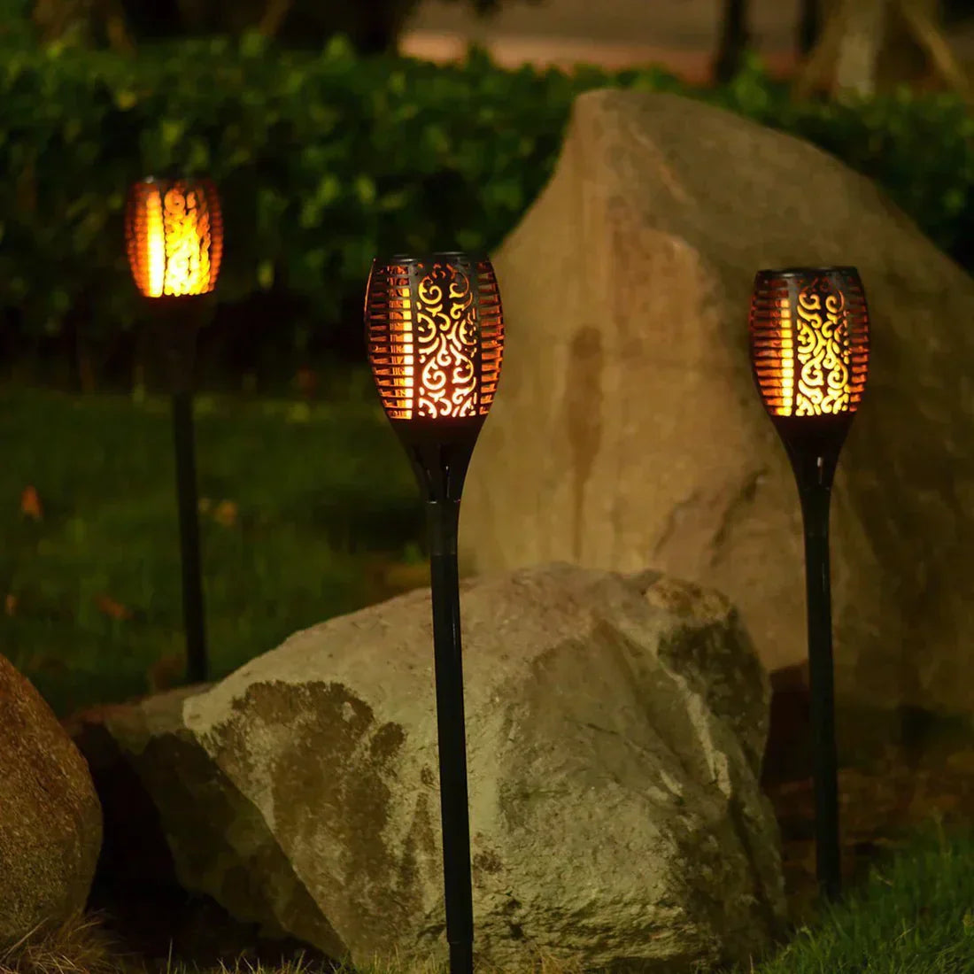 Magical Solar Garden Torch with Flame Effect