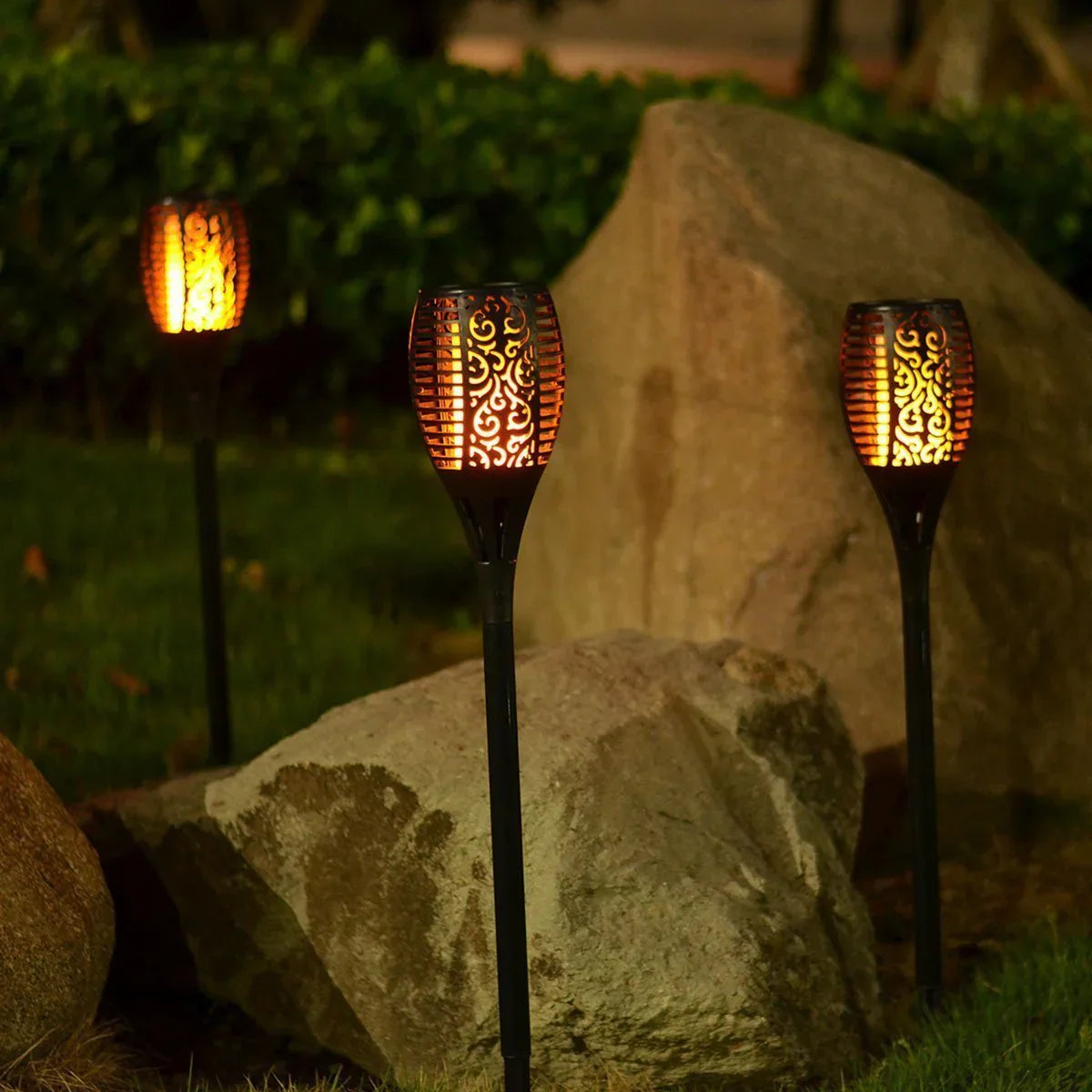 Outdoor Solar Garden Torch Light Flame Effect