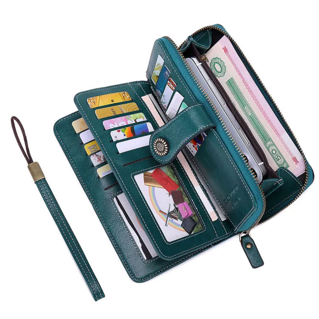 Stylish Leather Wallet with Wristband