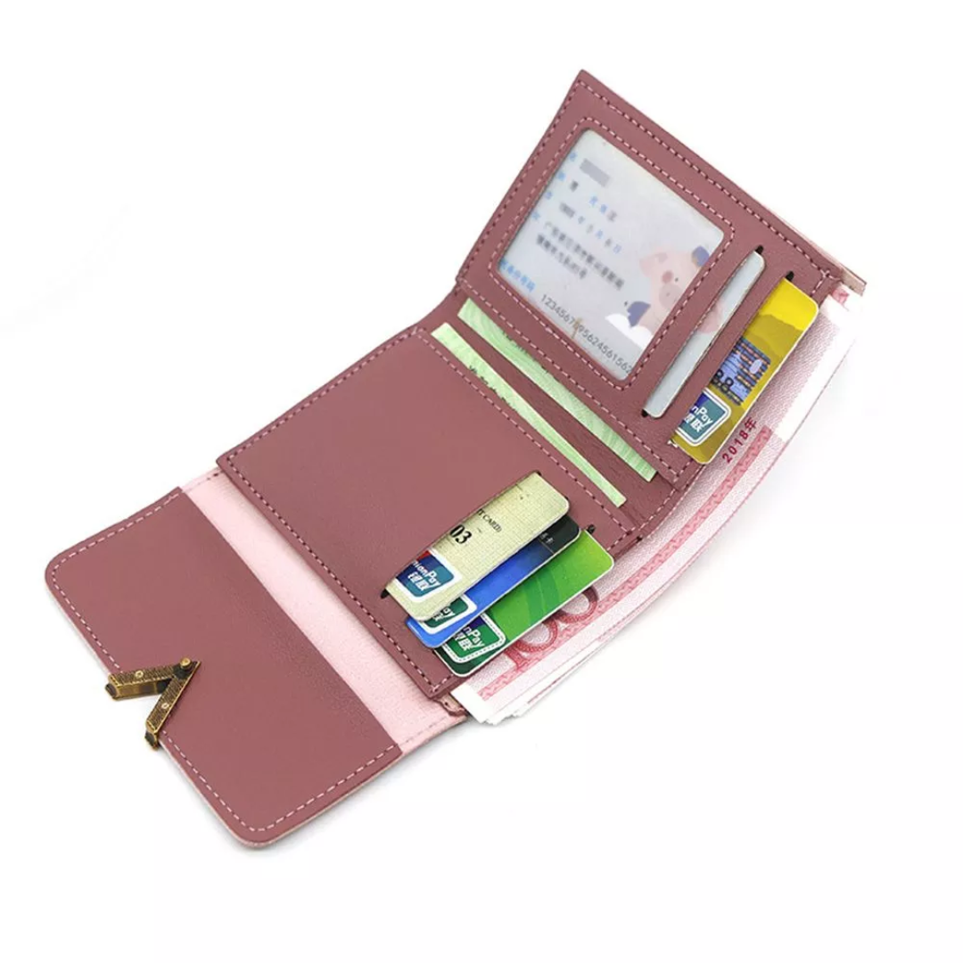 Compact Leather Wallet for Women