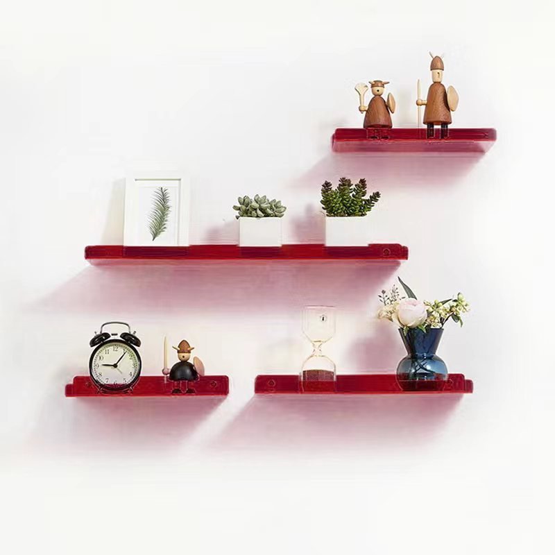 Invisible colored wall-mounted floating shelves