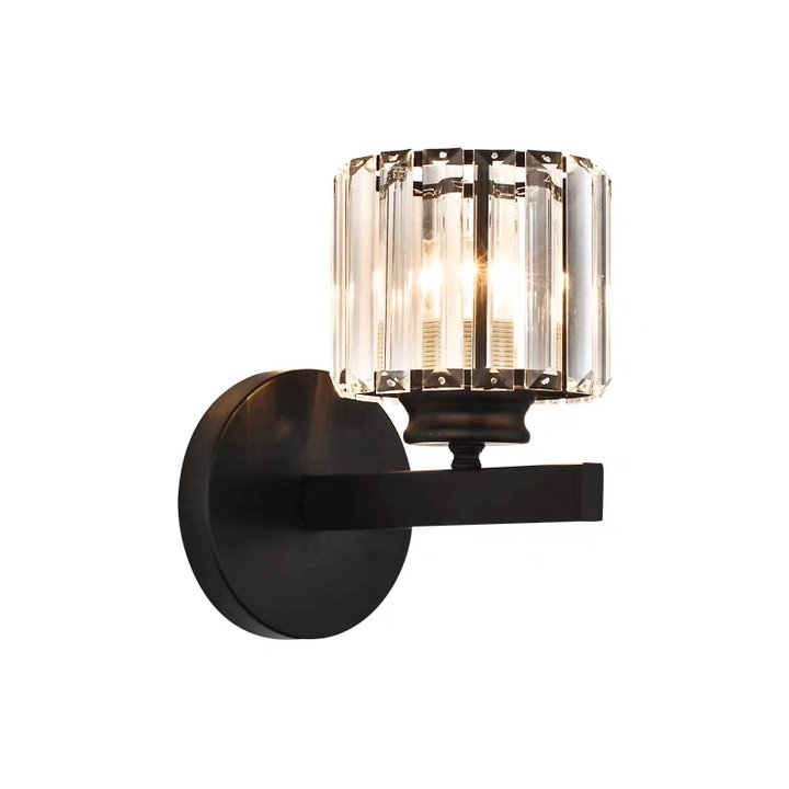 Crystal Glass Wall Light With Modern Arm Design