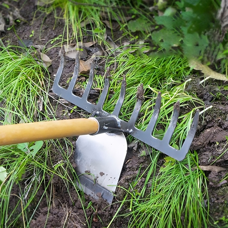 GardenMaster 2-in-1 | Heavy-Duty Rake Hoe for Soil Prep