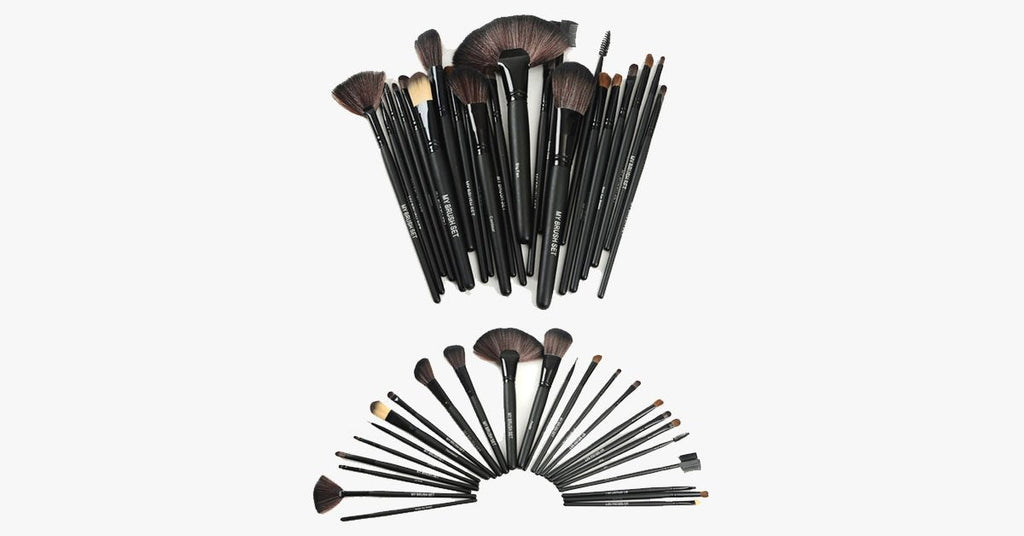 24-piece Jet Black Make-Up Brush Set