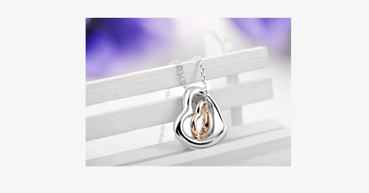 Double Heart Gold-Silver Coating Pendant - Fashionable Lobster Clasp Gold-Plated Pendant for You