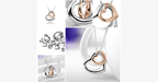 Double Heart Gold-Silver Coating Pendant - Fashionable Lobster Clasp Gold-Plated Pendant for You