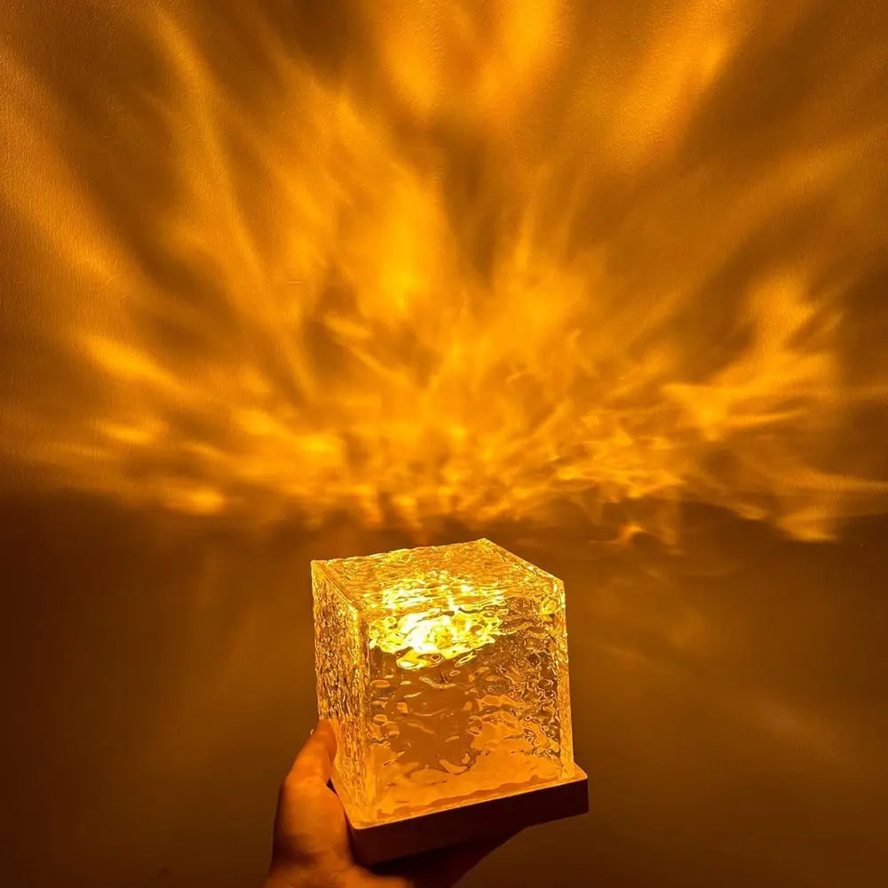 Table Lamp Glass Cube Ambient Light