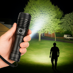 Rechargeable LED Flashlight with Zoom and Aluminum Housing