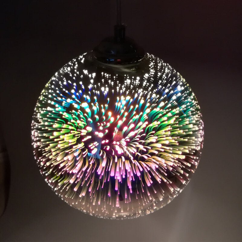 SPARKDOME – 3D Glass Dome Pendant Light with Colorful Illumination