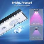 Solar fence lights outdoor warm white & RGB changing solar deck lights, LED solar lights for outdoor wall railing terrace stairs step garden backyard