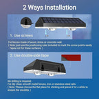 Solar fence lights outdoor warm white & RGB changing solar deck lights, LED solar lights for outdoor wall railing terrace stairs step garden backyard