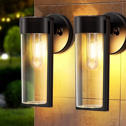 Solar Wall Lights Solar-powered Deck Lights, Automatic On/Off Waterproof Solar Outdoor Lights Wall-mounted Solar Decorative Lights for Wall Fence Patio Posts Garden Veranda