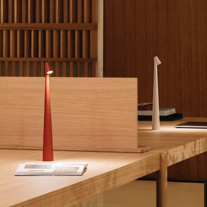 Sculpting Table Lamp Wireless LED Lamp Solid Aluminium 10000mAh Battery 3-Level Dimming CRI 90 USB-C Charging Port Warm White 2700K