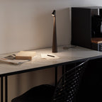 Sculpting Table Lamp Wireless LED Lamp Solid Aluminium 10000mAh Battery 3-Level Dimming CRI 90 USB-C Charging Port Warm White 2700K