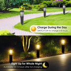 Solar path lights, solar outdoor lights up to 14 hrs. Outdoor waterproof, IP65 waterproof solar garden lights for paths walkways