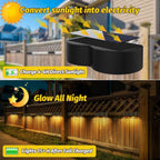 Solar fence lights outdoor wall lights Waterproof IP65, Warm white & RGB 8 specific fixed colors for fence wall step deck patio