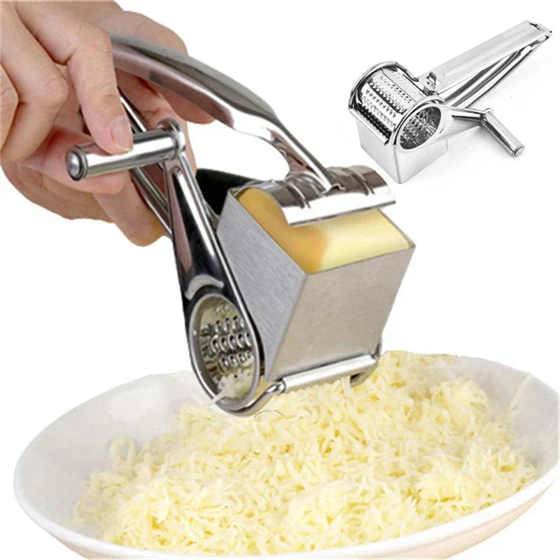 Rotary Hand Grater Made of Stainless Steel with Replaceable Drums