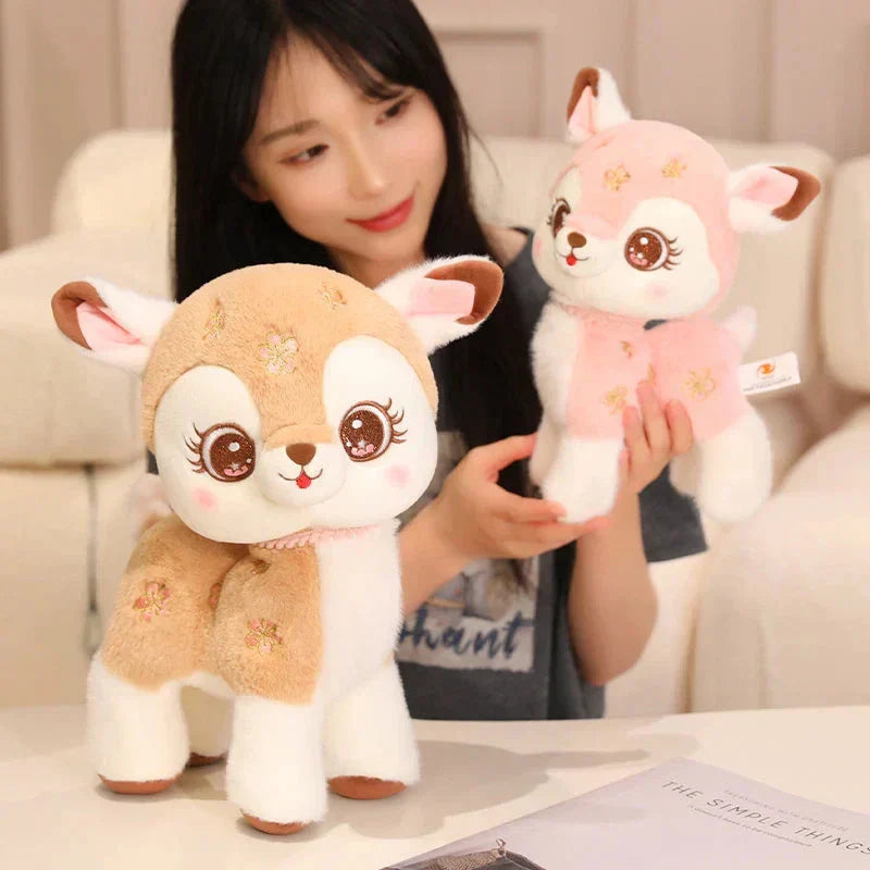 Blossom & Maple Kawaii Pink Brown Deer Plushies