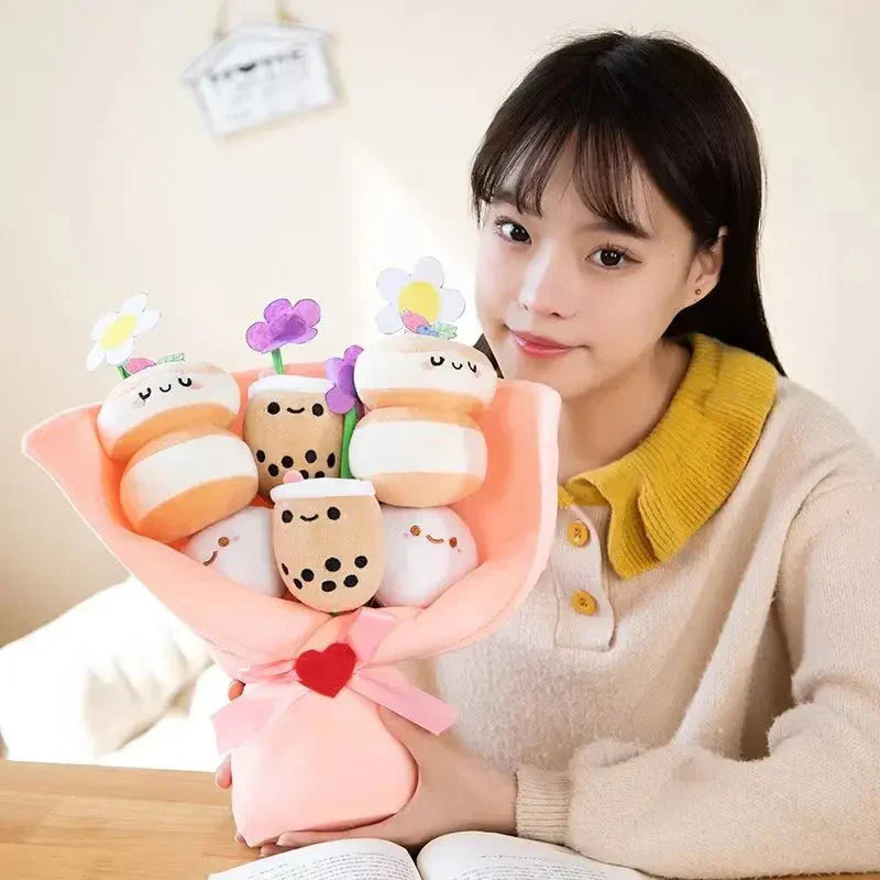 Boba Bubble Tea Flower Bouquet Plushie