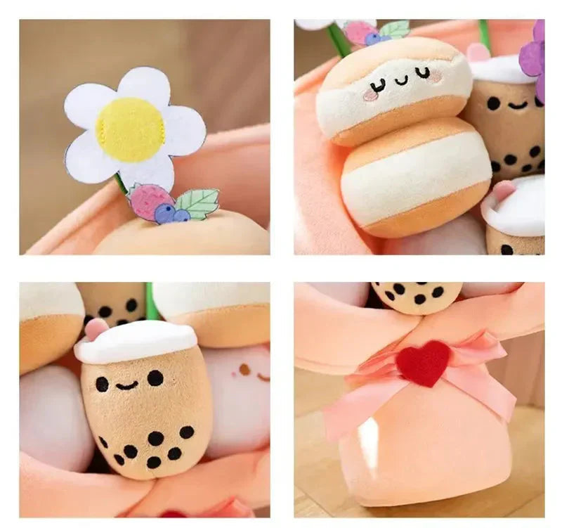 Boba Bubble Tea Flower Bouquet Plushie