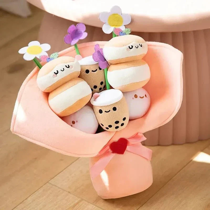 Boba Bubble Tea Flower Bouquet Plushie