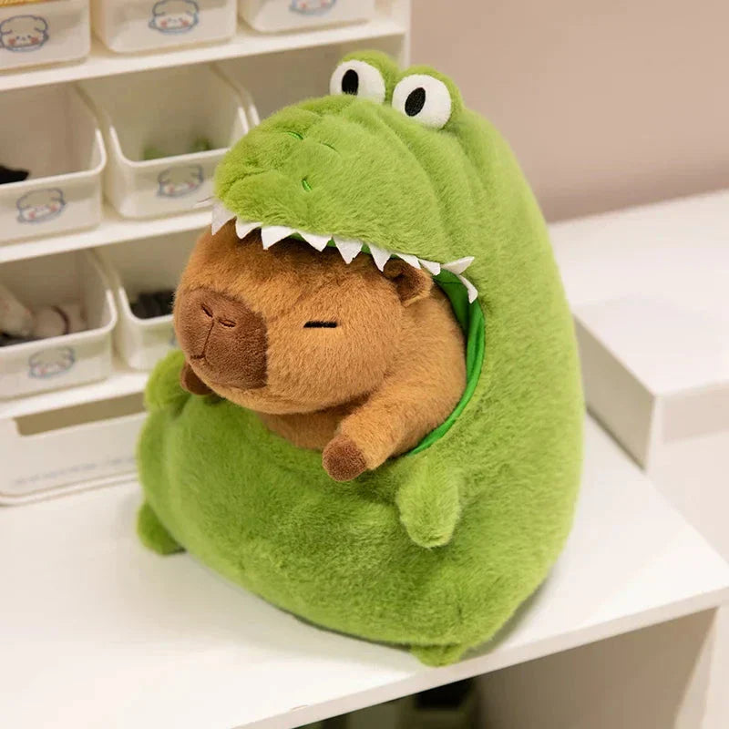 Capybara Green Dinosaur Outfit Plushie