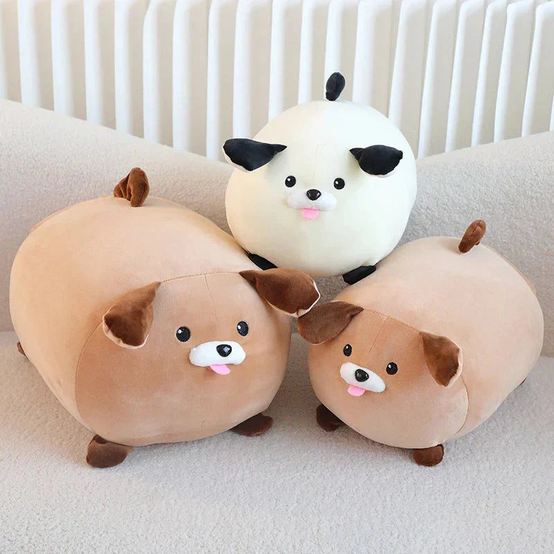 Cheerful White Brown Dog Plushies