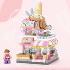 City View Ice Cream Panda Cafes Flower Camera Shops Micro Building Sets