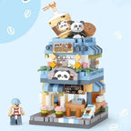 City View Ice Cream Panda Cafes Flower Camera Shops Micro Building Sets