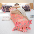Floral Embroidered Pig Long Snuggle Buddy
