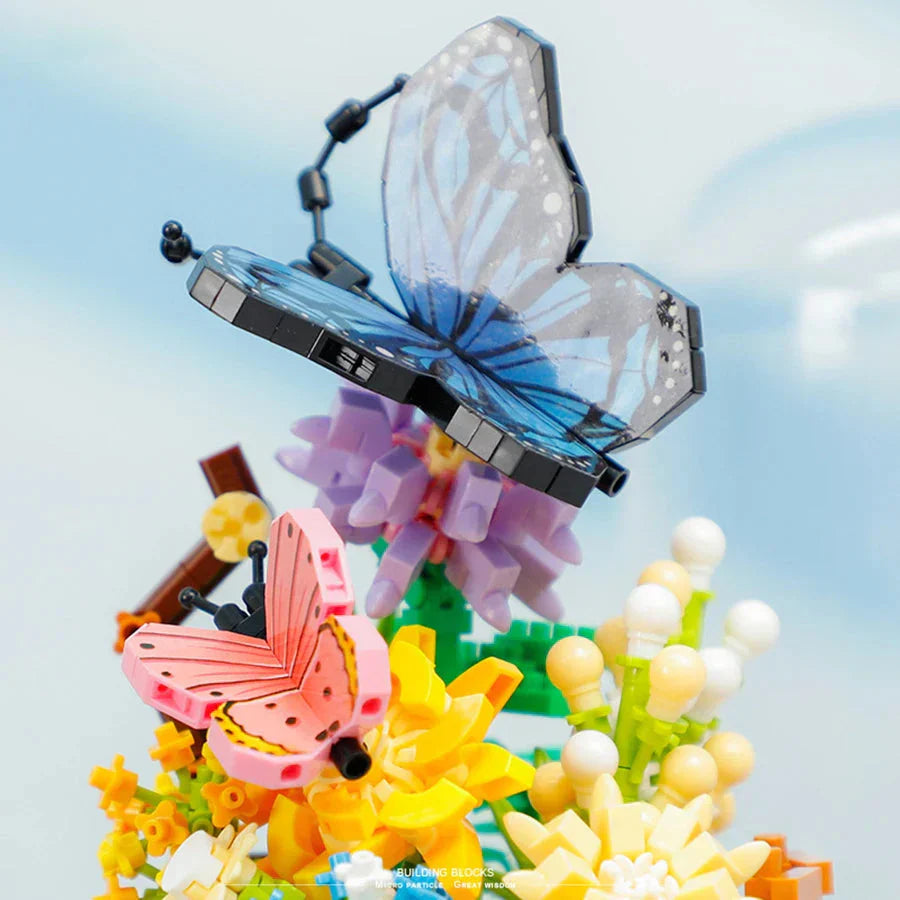 Flowers Insects Butterfly Bee Nano Building Blocks